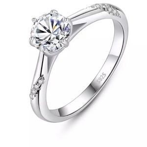 Moissanite diamond engagement wedding bridal ring